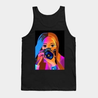 Girl with camera Tank Top